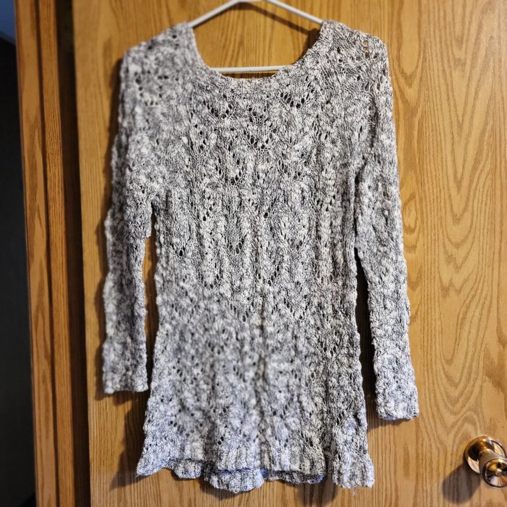 White and Black Knit Sweater